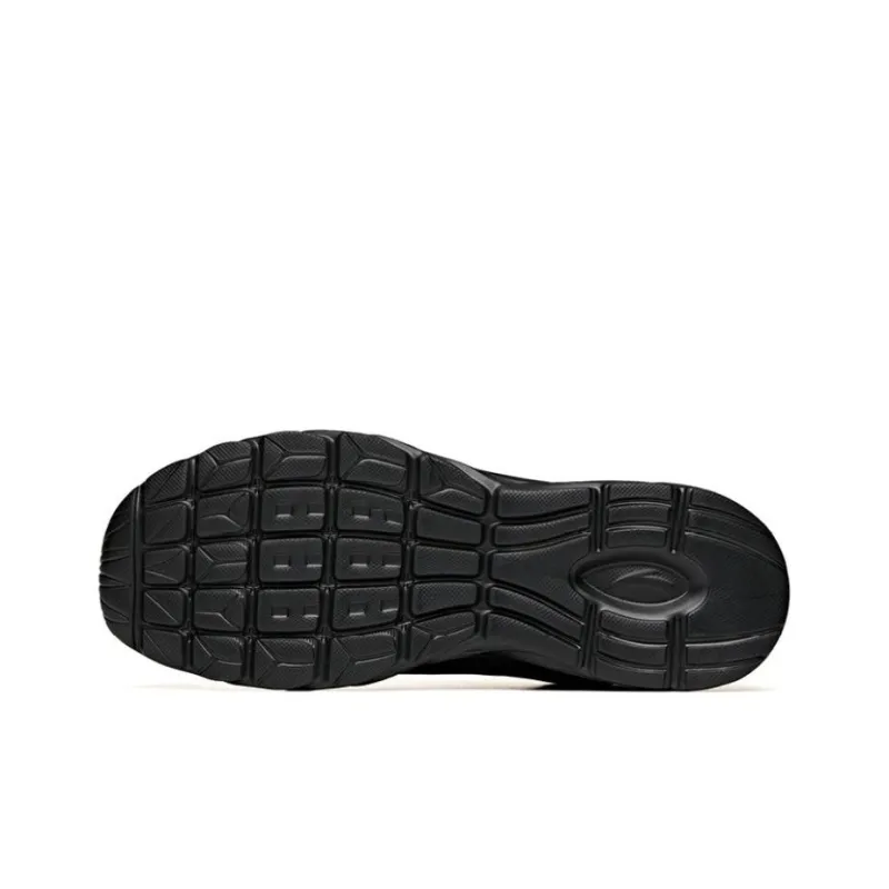Anta Slip Resistant Breathable Lightweight Low Top Running Shoes Men's Black Gold-4