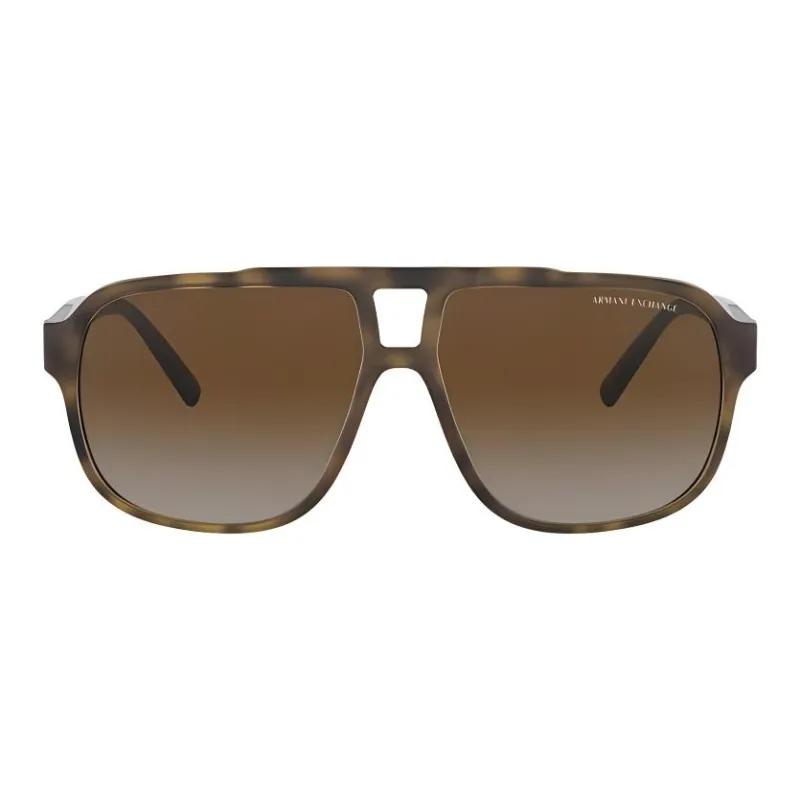 ARMANI EXCHANGEAE Plastic Aviator Sunglasses Men's Matte Havana Brown-0