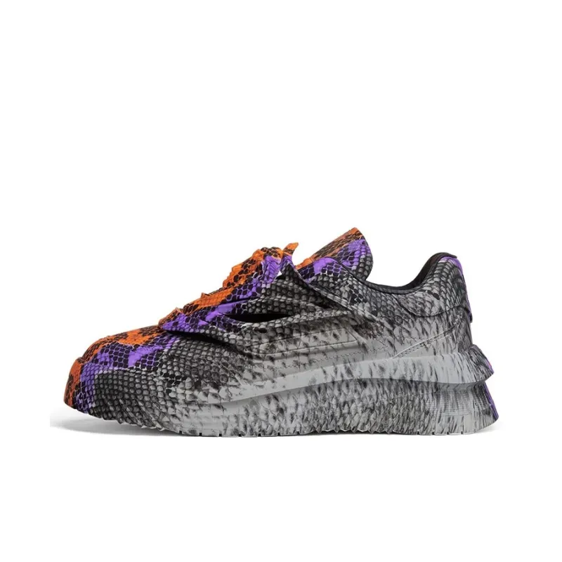 VERSACE Odissea Caged Rubber Medusa Sneaker 'Grey Orange Python'-0