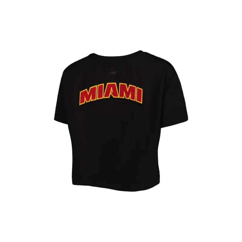 NBA Miami Heat Drop Shoulder Sleeve T-Shirt Women's Black-1