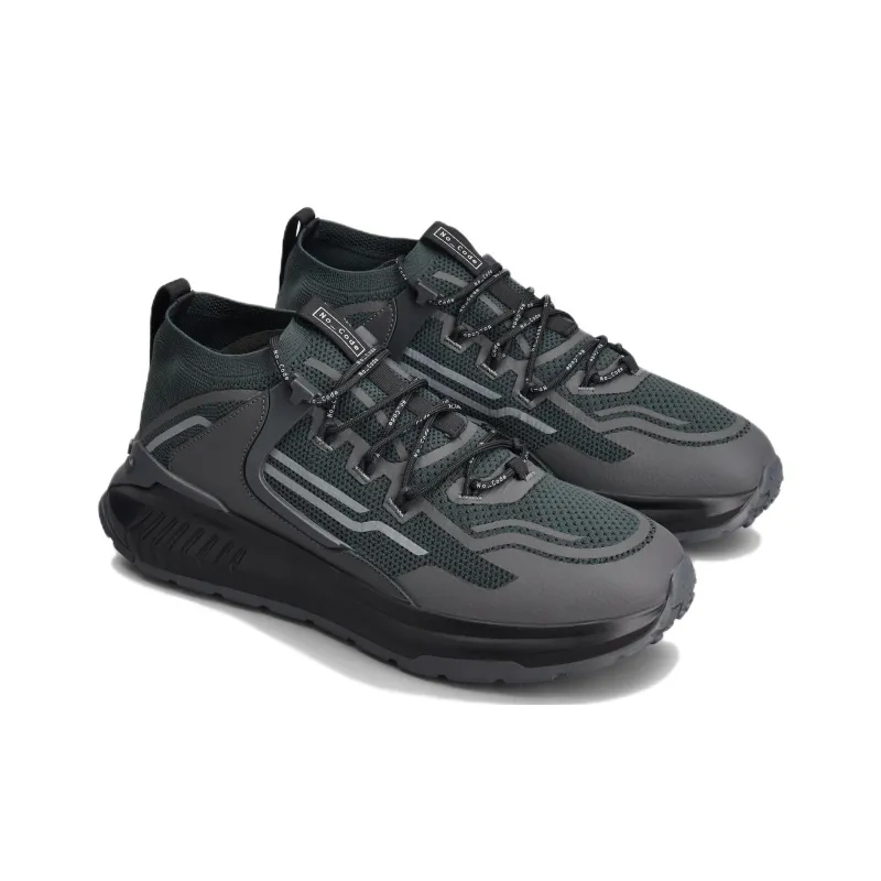 TOD'S Cushioning Wear Resistant Low Top Sports Casual Shoes Men's Black Green-2