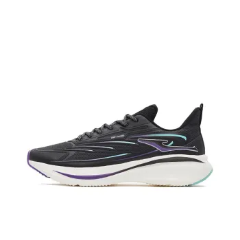 Erke Cushioning Anti Slip And Wear Resistant Low Top Running Shoes Men's Black Purple