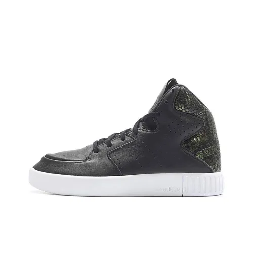 Adidas Originals Tubular Invader 2.0 Anti Slip Wear Resistant Mid Top Skateboard Shoes Women's Black White