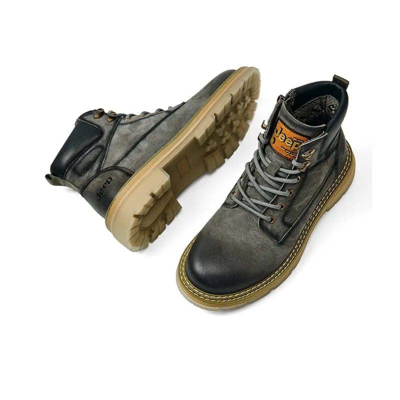 Jeep Martin Boots Men Smoke Gray/Purple Gray/Khaki-6