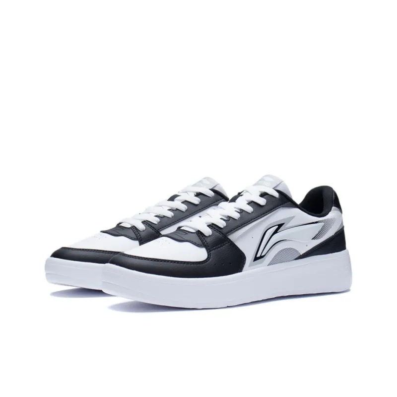 LiNing Galaxy Anti-Slip And Wear-Resistant Lightweight Low-Top Skateboard Shoes Men's White Black-2