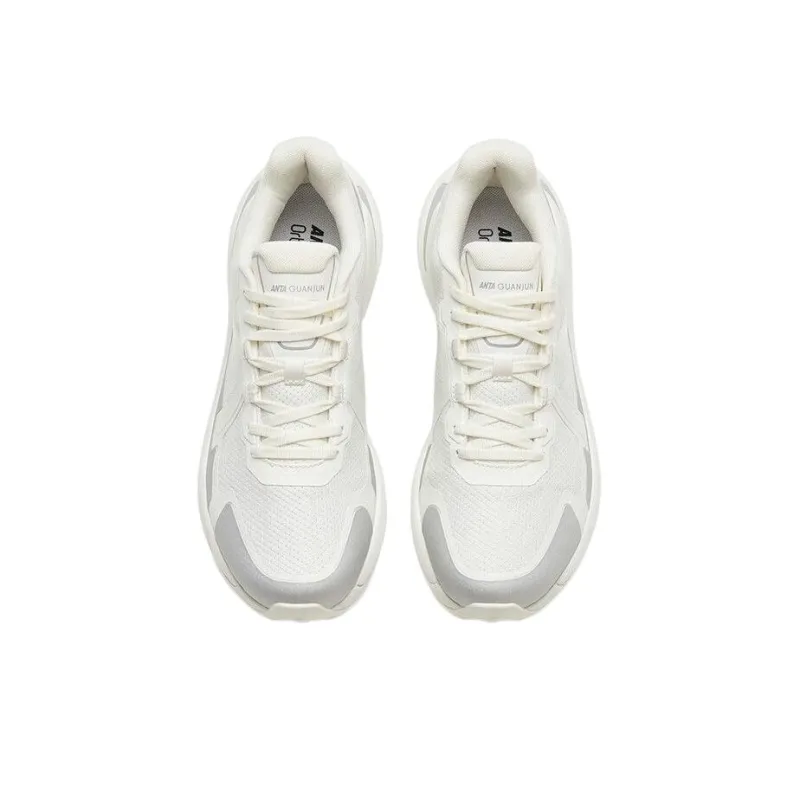 Anta Anti Slip Wear Resistant Low Top Running Shoes Men's White Gray-2