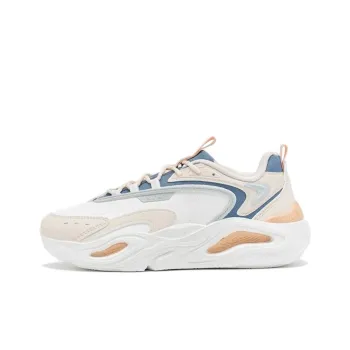 XTEP Mibian Anti Slip Wear Resistant Low Top Sports Casual Shoes Women's White Brown Blue
