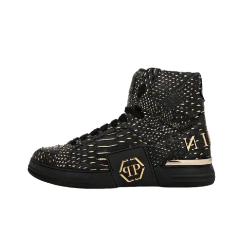 PHILIPP PLEIN Snakeskin-effect High-top Sneakers