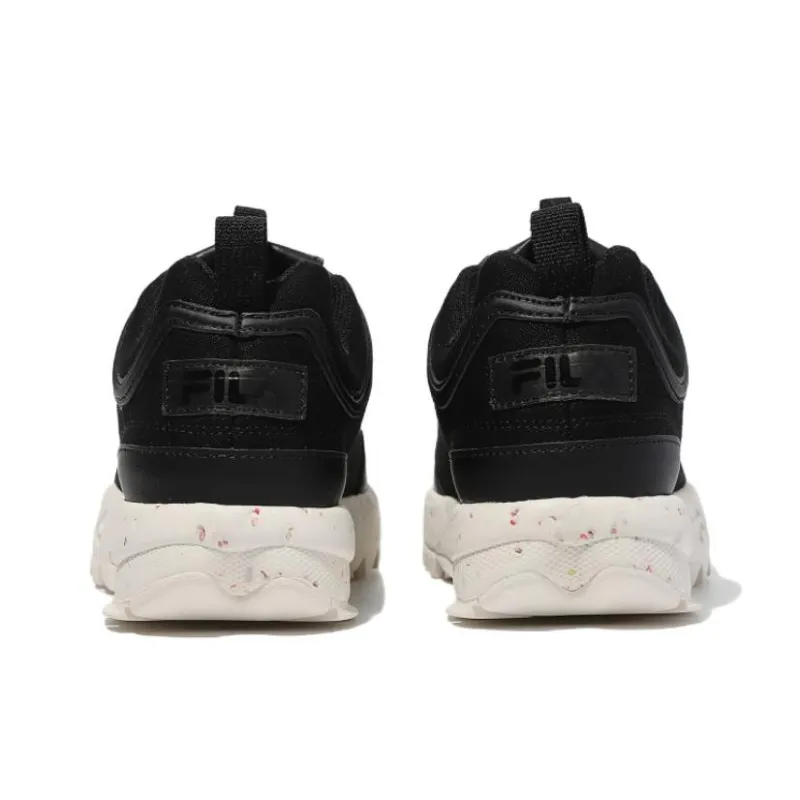 FILA Disruptor Cushioning Anti Slip Wear Resistant Breathability Low Top Casual Shoes Unisex Black-3
