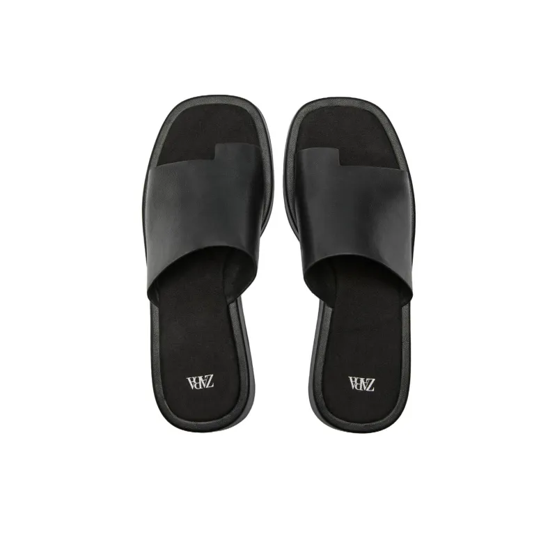 ZARA Quiet Slide Slippers Women's Black-2