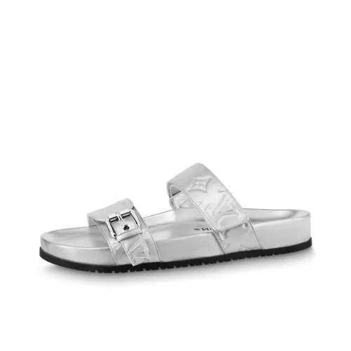 LOUIS VUITTON Bom Dia Stylish Sandals Women's Silver