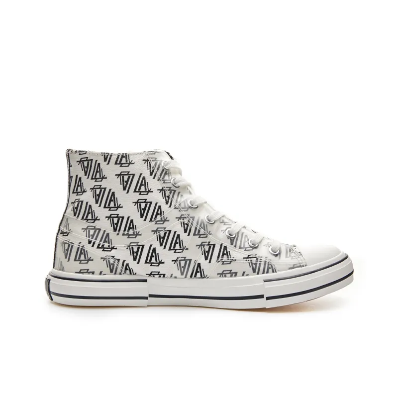 LAZY BONS Height Increasing Abrasion Resistant Lightweight Slip Resistant High Top Canvas Shoes Unisex White-4