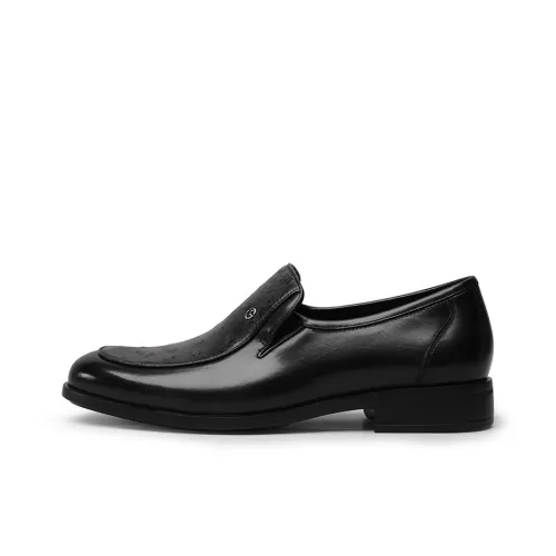 GOLDLION Dress Shoes Men Low-Top Black