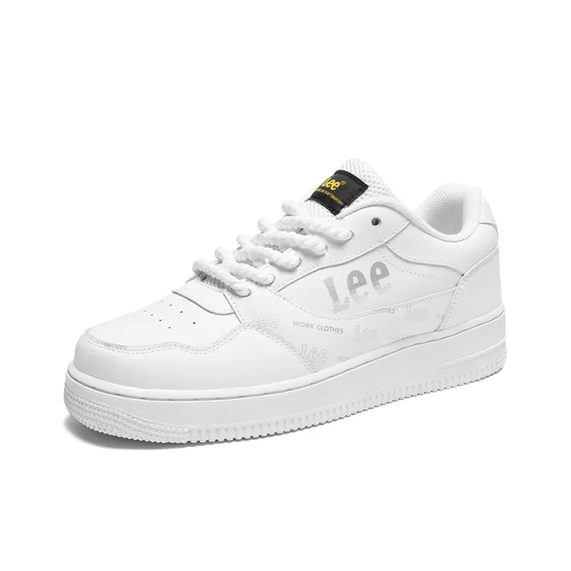 Lee White Sneakers, Business Casual Breathable Height Increase Skateboard Shoes Unisex-2
