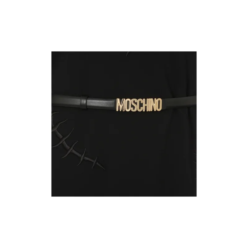 MOSCHINO Logo Plaque Buckle Belt-1