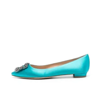 MANOLO BLAHNIK Hangsi Lanza Flat Shoes Women's Blue