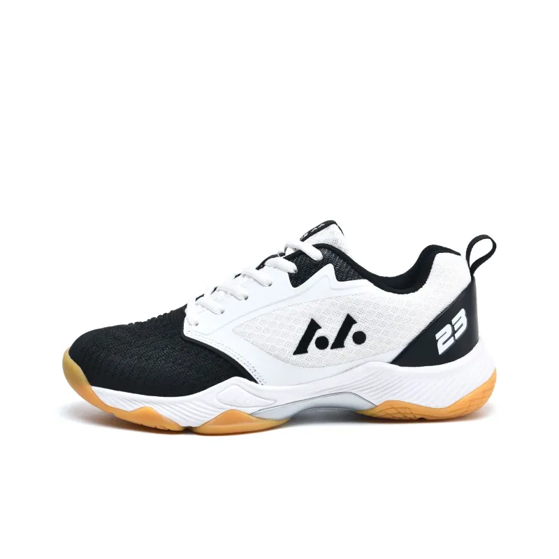 LEFUS Low Top Badminton Shoes Unisex White Black-0