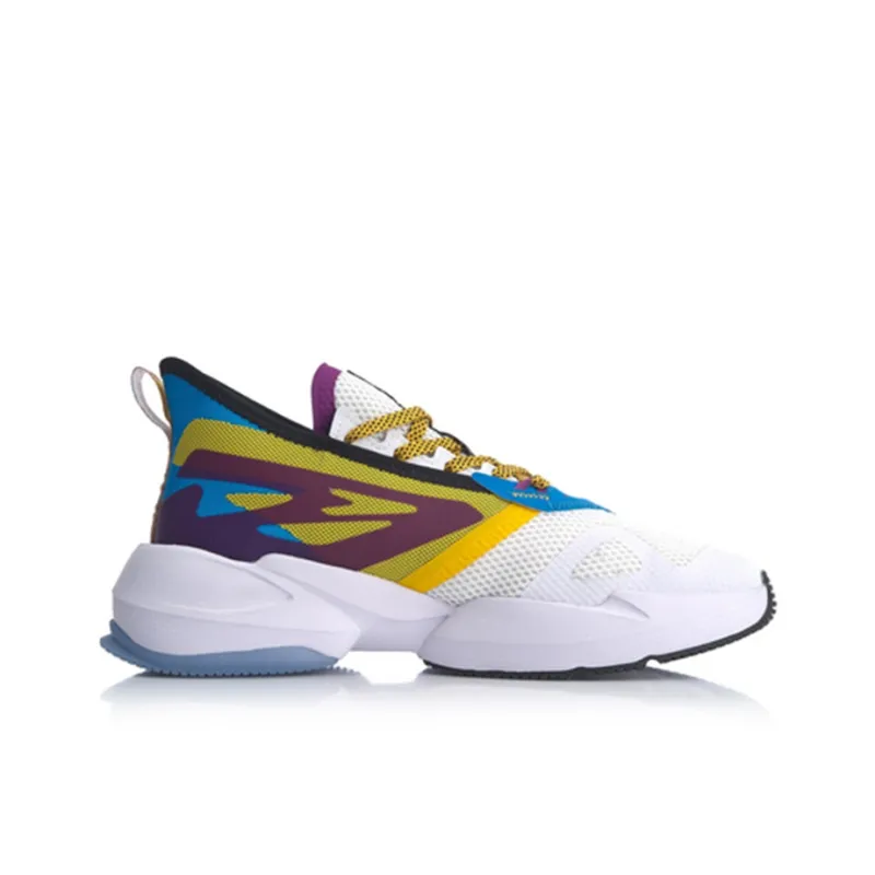 LiNing Transcend Anti Slip Wear Resistant Low Top Running Shoes Men's White Blue-1
