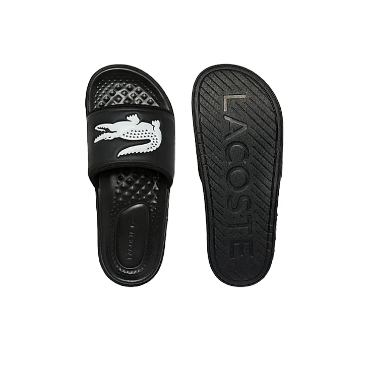 LACOSTE Croco 1.0 Logo-embossed Slides-4