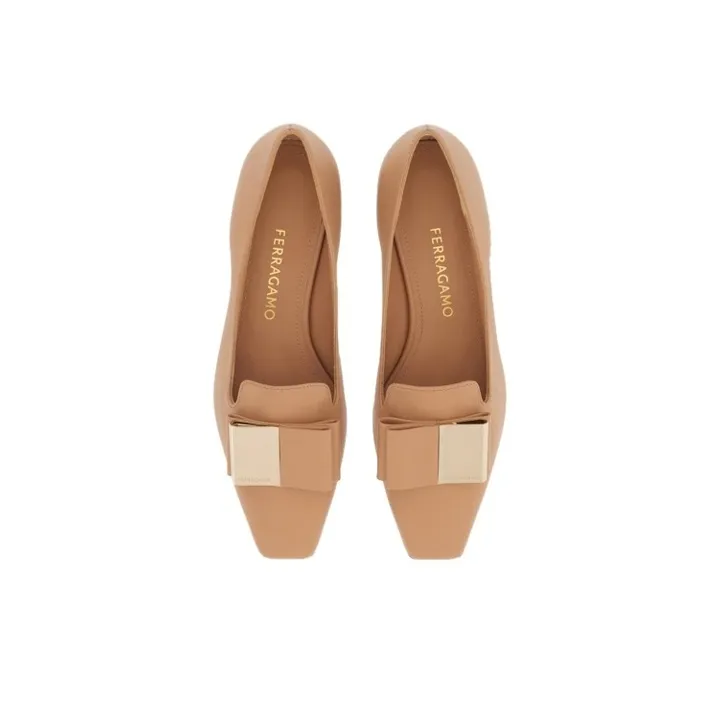 FERRAGAMO Bow-detailing Leather Loafers-3