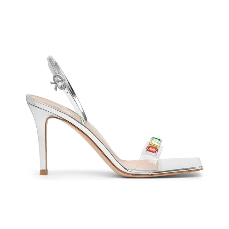 GIANVITO ROSSI Ribbon Gemstone-embellished 100mm Sandals-1