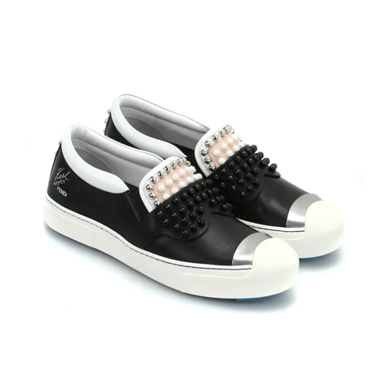 FENDI Low-Top Stylish Skateboarding Shoes Women's Black-2