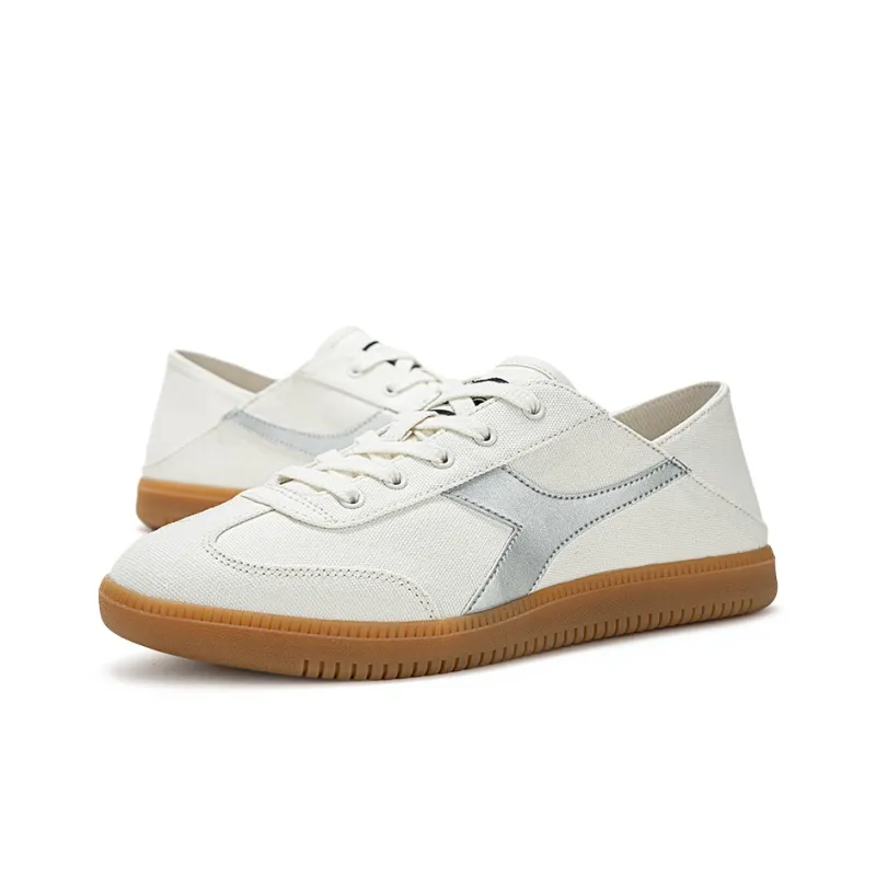 Diadora Anti Slip Wear Resistant Low Top Skateboard Shoes Unisex Ecru-2