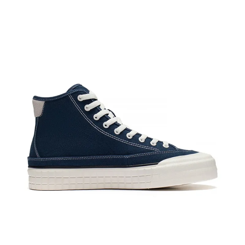 LiNing High-Top Canvas Shoes Men's Deep Prussian Blue-1