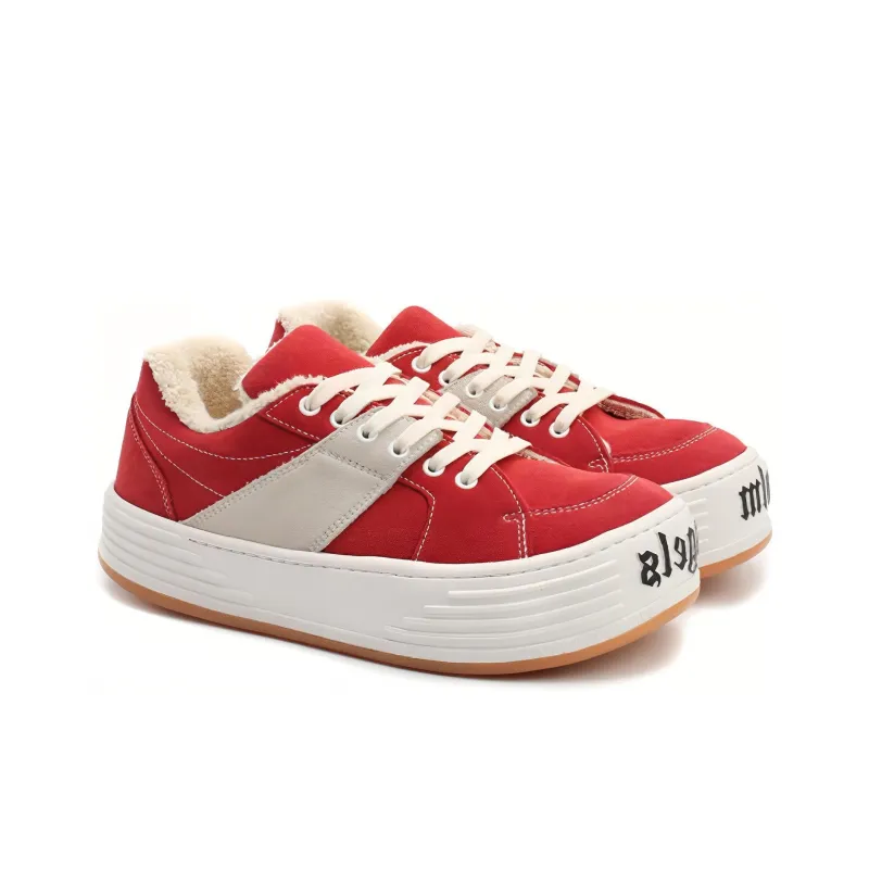 PALM ANGELS Low Top Stylish Skateboarding Shoes Men's Red White-2