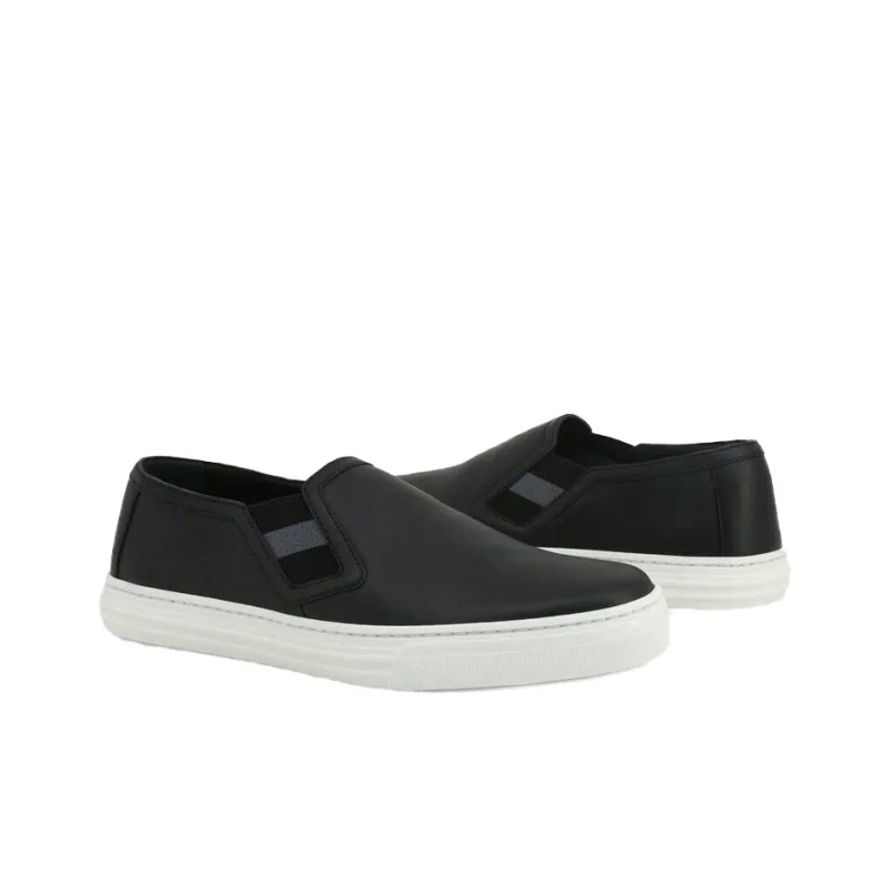 GUCCI Leather Low Black White Women's-1