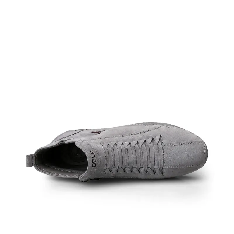 BECK Men's Casual Shoes Men Mid Top Gray, Beige-3