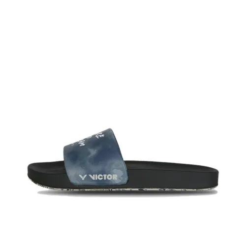 LIZIJIA x VICTOR Slide Slippers Unisex black Blue Black