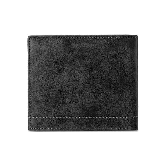 HLA Genuine Leather, Cow Leather Cropped Wallet, Wallet, Wallet Men's Gray-2