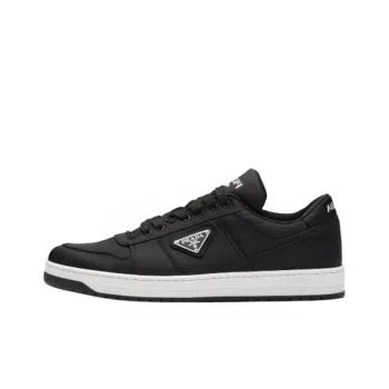 PRADA Re Nylon Gabardine Low Top Sneakers Black Black White