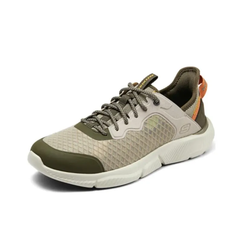 Skechers Cushioning Wear Resistant Breathable Coverage Support Rebound Mid Top Casual Shoes Men's Gray Green-3