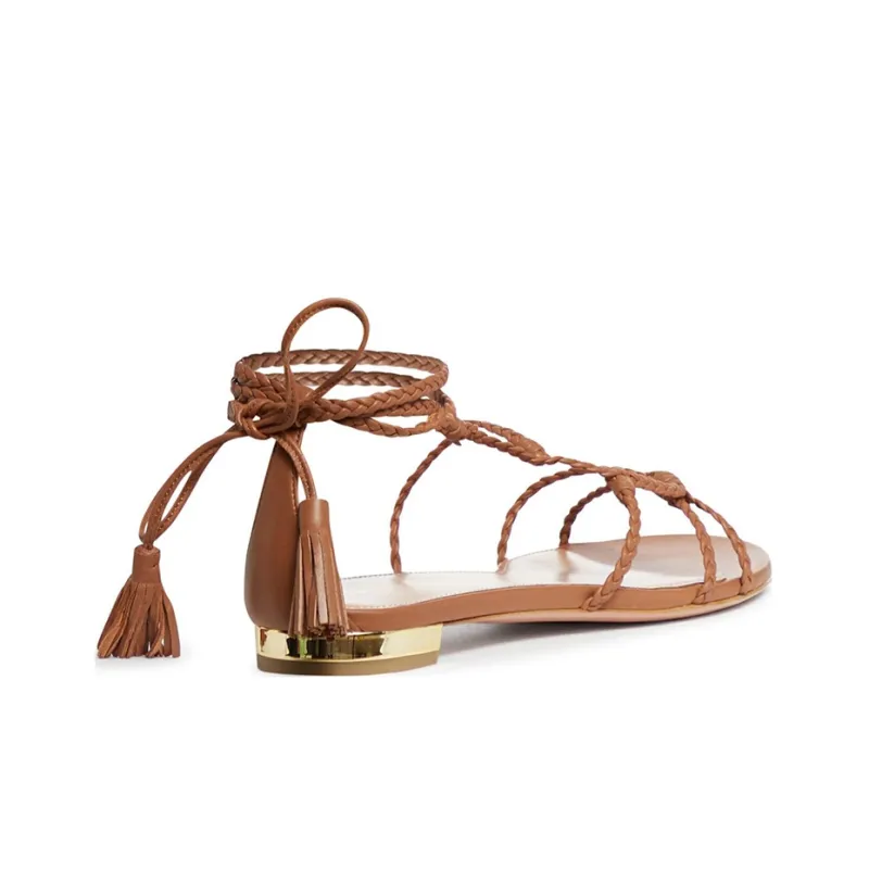AQUAZZURA X Raquel Diniz Tassel-detail Strappy Sandals-3