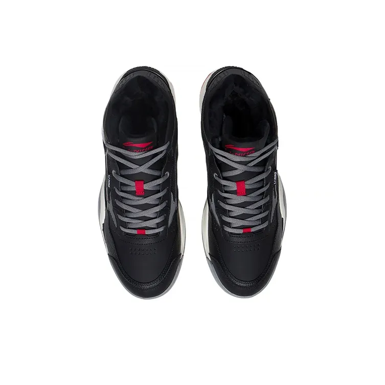 LiNing Ln Bbs Anti Slip And Wear Resistant Lightweight Mid Top Sports Casual Shoes Men's Black Gray-3