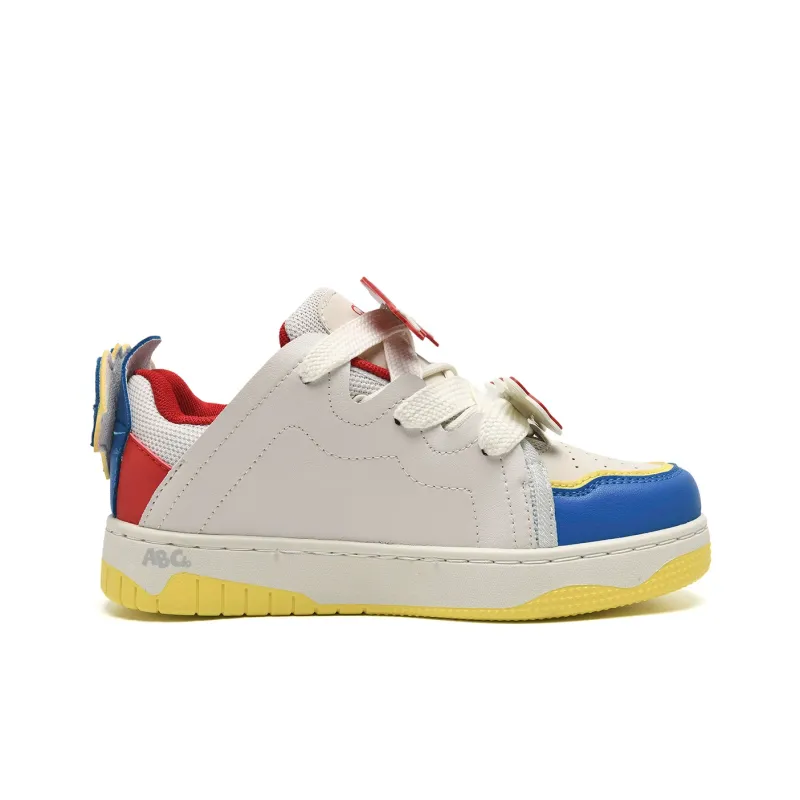 ABCIO Anti Slip Wear Resistant Low Top Skateboard Shoes Women's White Red-64