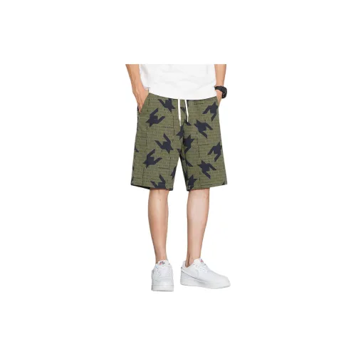 Tonlion Casual Shorts Men Army Green