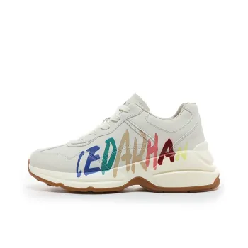 CEDAR HAN Cushioning And Abrasion Resistant Coverage Low Top Chunky Sneakers Unisex Ecru