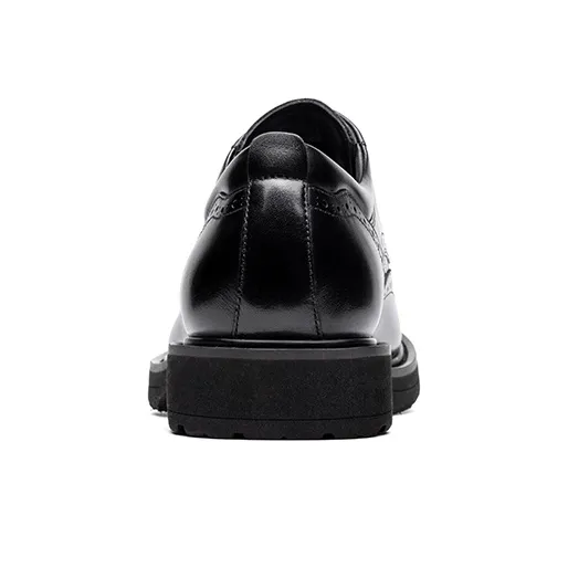 LAORENTOU Men's Casual Shoes Men Low Top Black/Dark Coffee-4