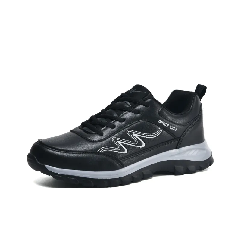 Binary Cushioning, Abrasion Resistant, Waterproof, Height Increasing Low Top Casual Shoes Men's Black-1