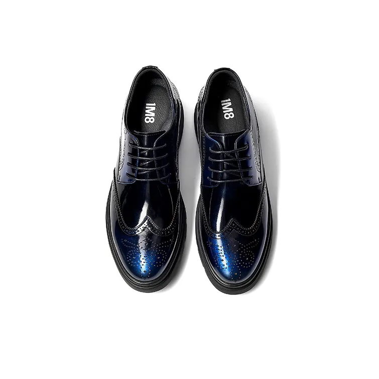 1M8 Men's Casual Shoes Men Low Top Black/Blue/Brown-13