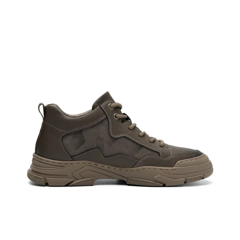SEPTWOLVES Wear Resistant Breathable Height Increasing Mid Top Casual Shoes Men's-9