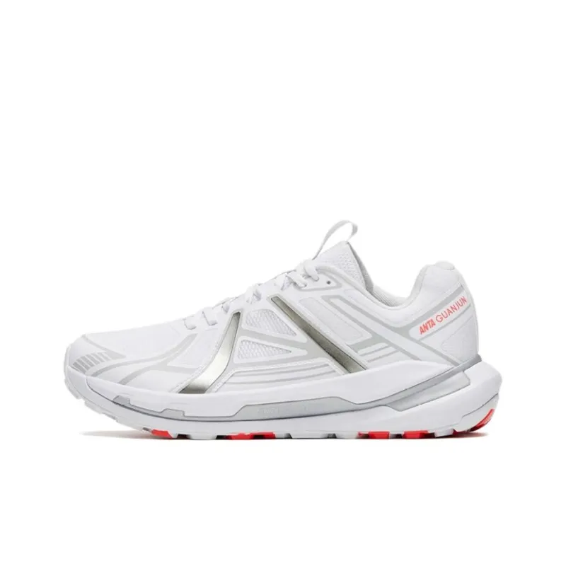 Anta Cushioning Anti Slip And Wear Resistant Low Top Running Shoes Men's White Gray-0