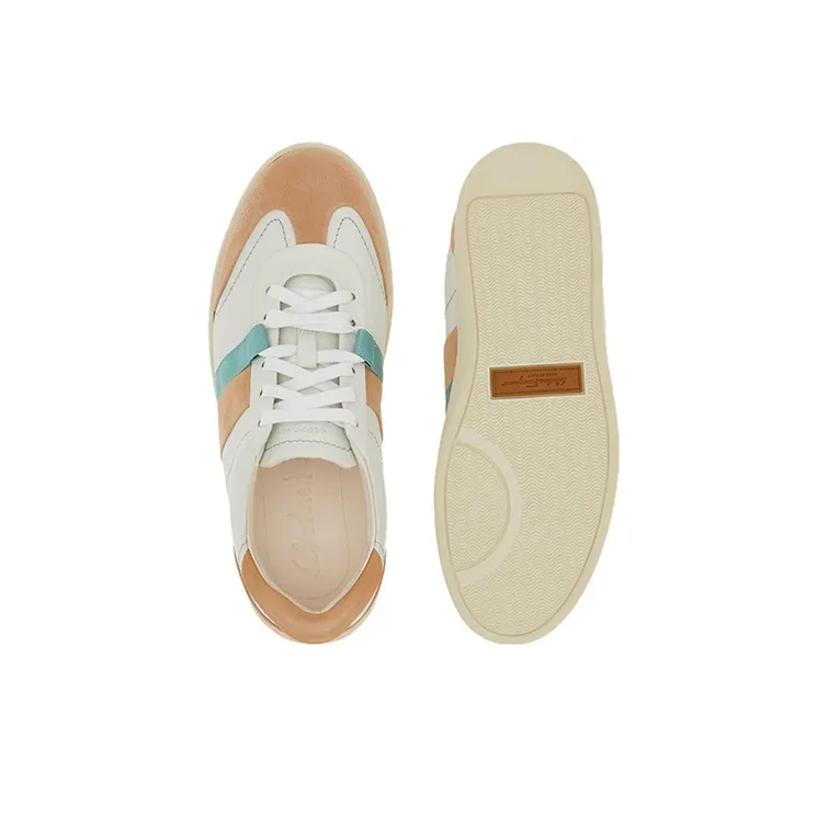 FERRAGAMO Low Top Stylish Skateboarding Shoes Women's White Umber-4