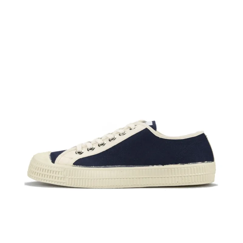 Novesta Canvas Shoes Unisex Low-Top Black/White-0