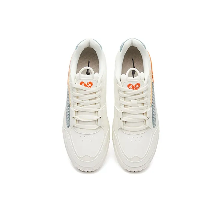 Erke Flying Cranes Anti-Slip And Wear-Resistant Lightweight Low-Top Skateboard Shoes Men's White Gray Green-3