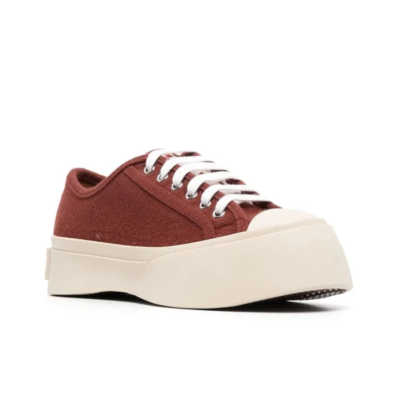 MARNI Low Top Stylish Skateboarding Shoes Women's Burgundy-2