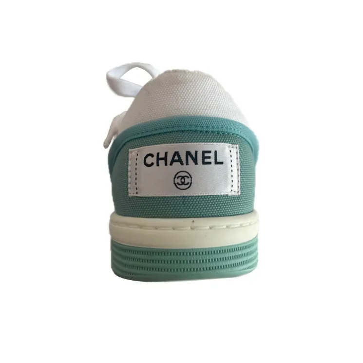 CHANEL Low Top Stylish Skateboarding Shoes Women's Green-2